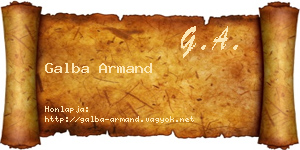 Galba Armand névjegykártya